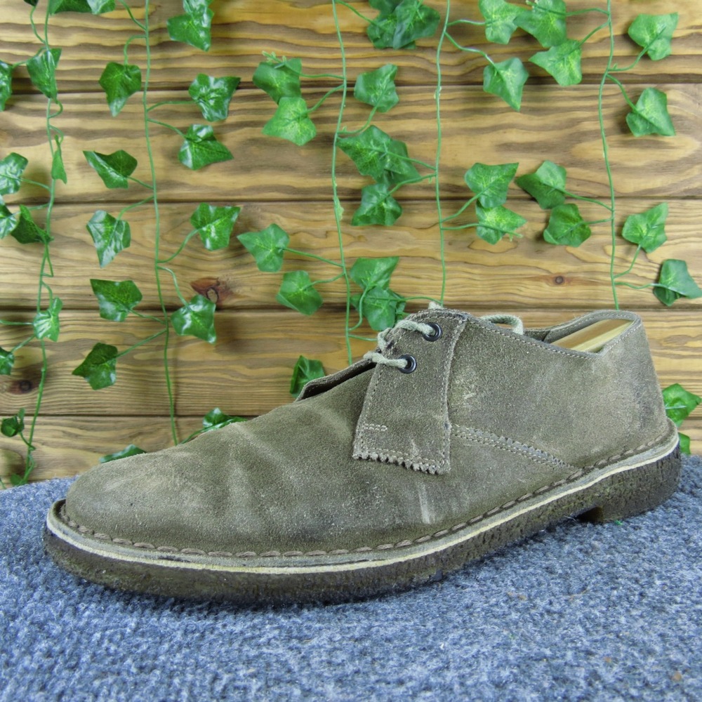 Clarks Originals Men 9.5 Brown Suede Lace-Up Casual Shoes Soft Crepe Outsole